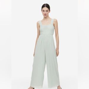 H&M Green Flowy Wide Leg Jumpsuit